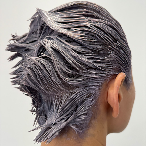 Grey metallic hair processing by Grace Dalgleish
