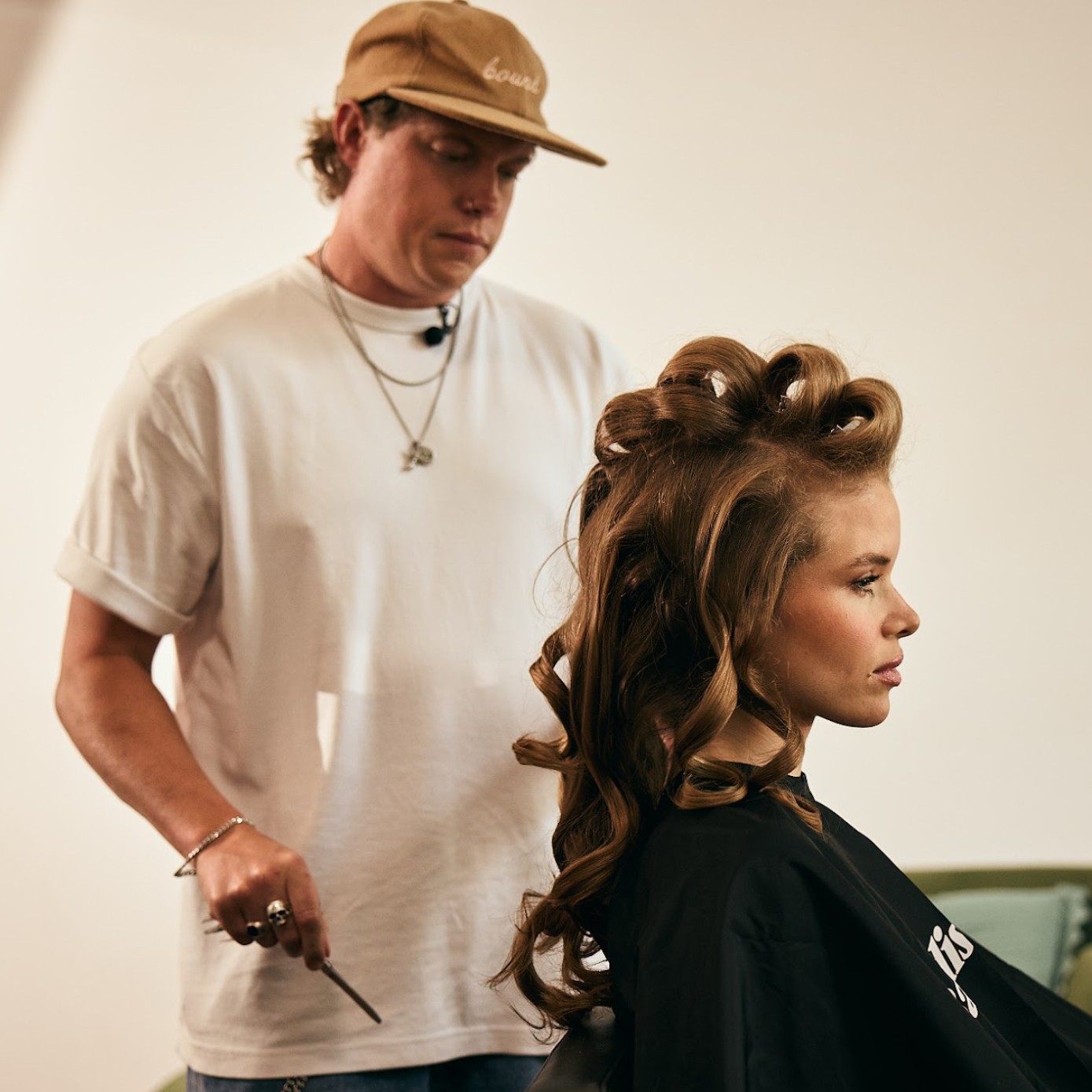 Pinning the curls to set them