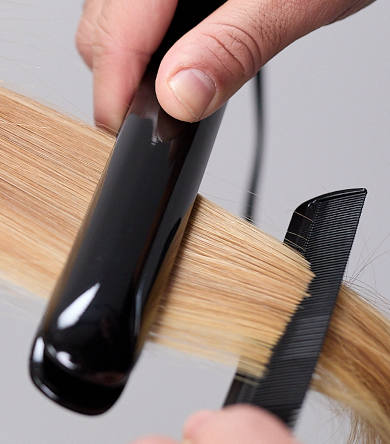 Straighteners on hair
