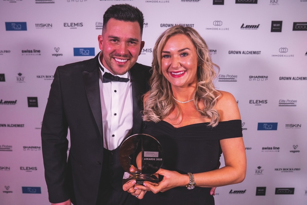 Anna and Dan Inglis from Elegant Touch Beauty celebrating their Professional Beauty Awards win