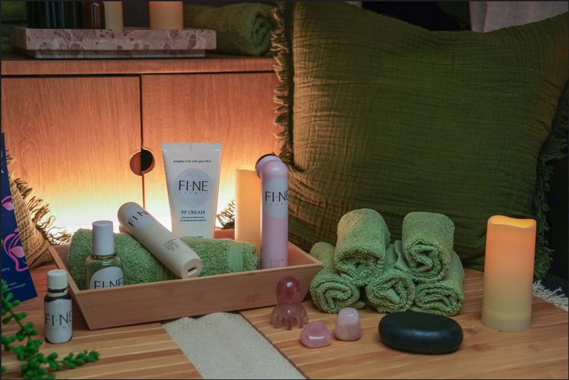 Hyundai Spa in a car pop up with Fine Clinic London products