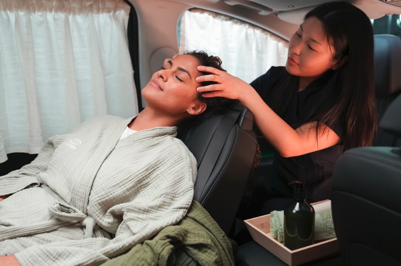 Hyundai Spa in a car K Beauty head massage
