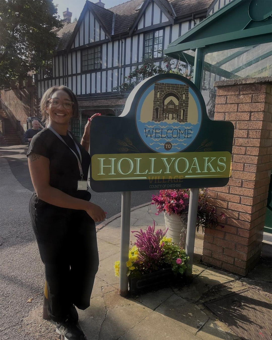 Tamara Robinson on the set of Hollyoaks