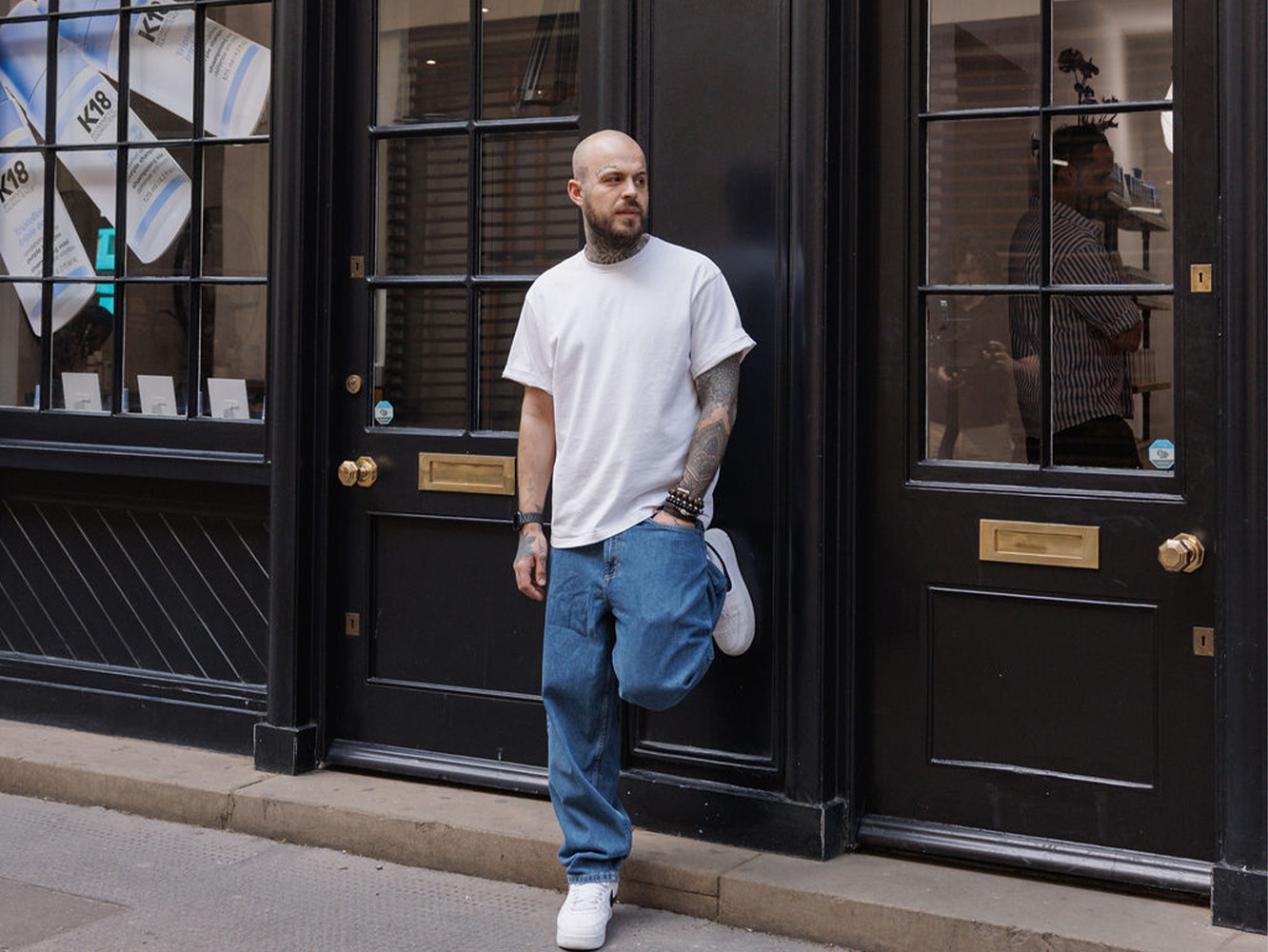 Hadley Yates outside his hairdressing salon