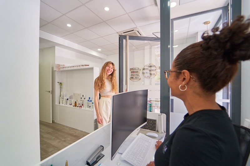 Reception area inside a UK beauty salon affected by business rates