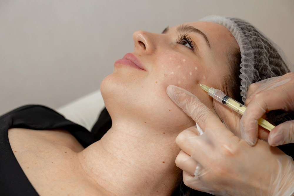 young lady during aesthetic treatment