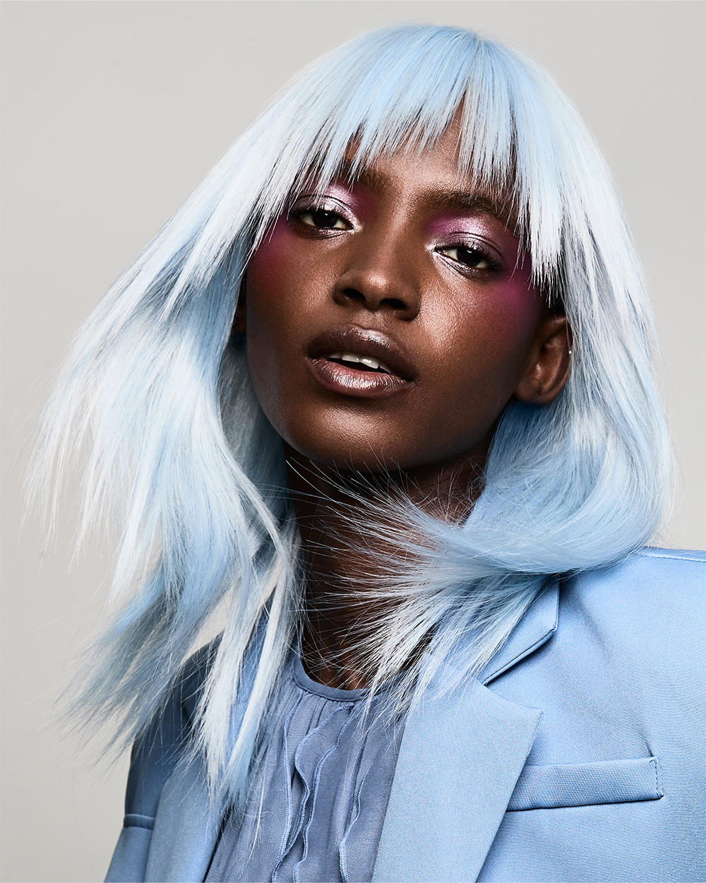 Ice Blue Bottleneck Fringe by Chloe Houston