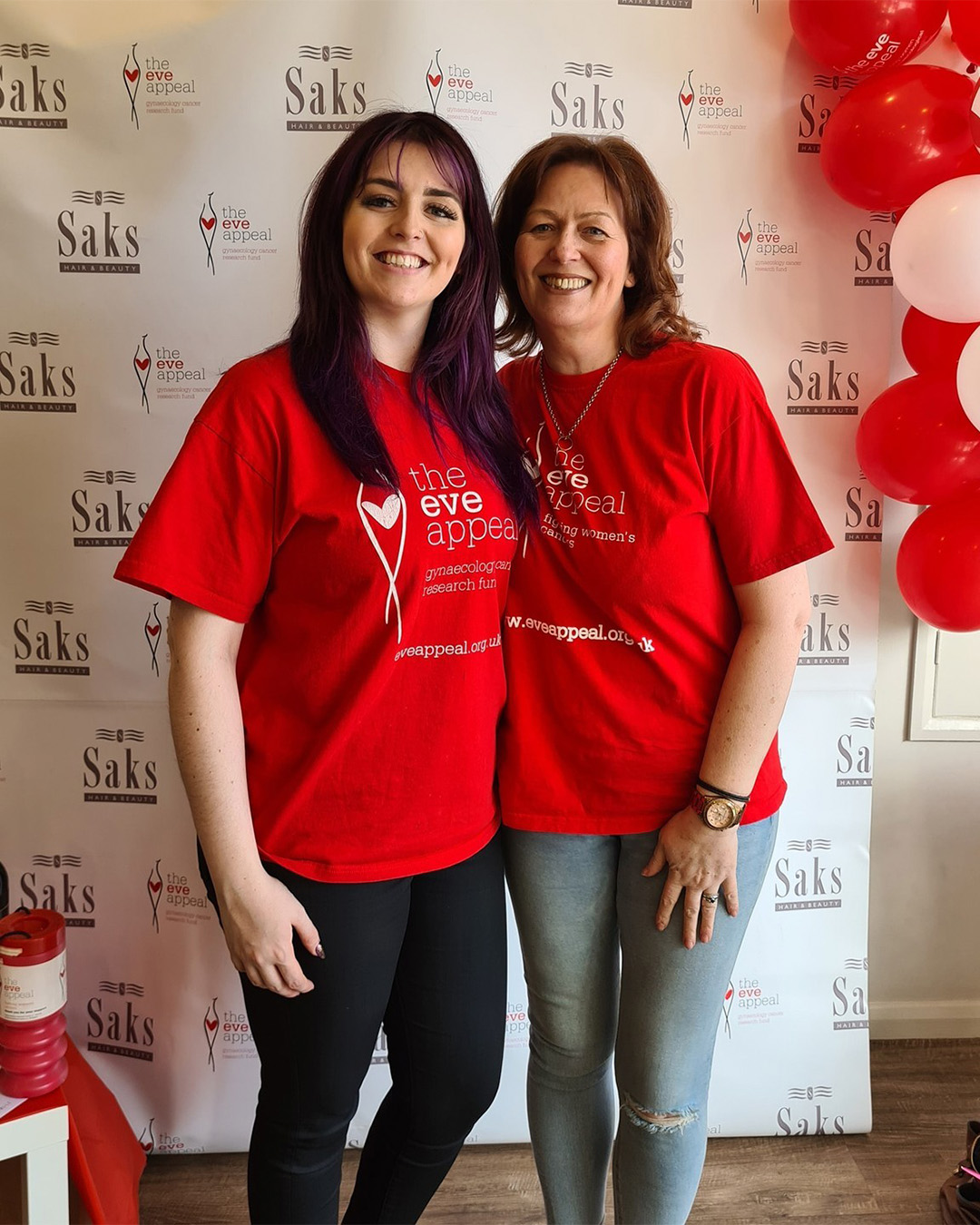 Saks Hair & Beauty Team on fundraising for The Eve Appeal